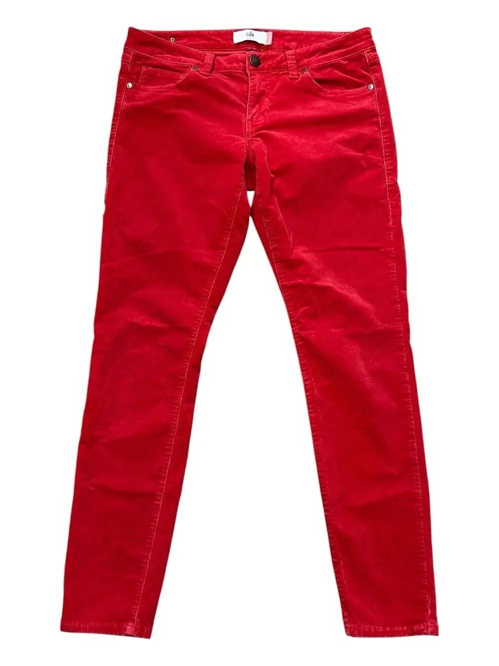 CAbi Red Corduroy Skinny Jeans